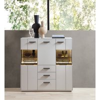 Wohn-Concept Como Highboard Holzwerkstoff/Granit Steinfurnier Sahara Creme lackiert von Wohn-Concept