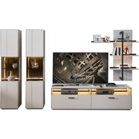 Wohn-Concept Como TV-/Wohnlösung Holzwerkstoff/Granit Steinfurnier Sahara Creme lackiert von Wohn-Concept