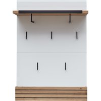 Wohn-Concept Fresno Garderobenpaneel Holzwerkstoff Weiß matt/Eiche Artisan von Wohn-Concept