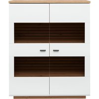 Wohn-Concept Fresno Highboard Holzwerkstoff Weiß matt/Eiche Artisan von Wohn-Concept