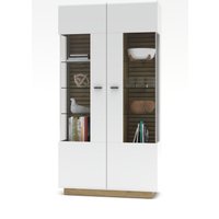 Wohn-Concept Fresno Vitrine Holzwerkstoff Weiß matt/Eiche Artisan von Wohn-Concept