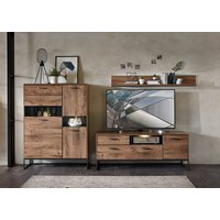 Wohn-Concept Manhattan TV-/Wohnlösung Holzwerkstoff/Metall Haveleiche Cognac/Graphit von Wohn-Concept