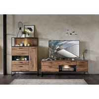 Wohn-Concept Manhattan TV-/Wohnlösung Holzwerkstoff/Metall Haveleiche Cognac/Graphit von Wohn-Concept