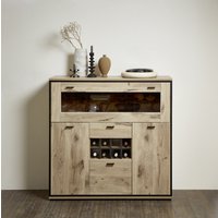 Wohn-Concept Ruben Highboard Holzwerkstoff/Metall Viking Oak/Schwarz von Wohn-Concept