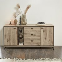 Wohn-Concept Ruben Sideboard Holzwerkstoff/Metall Viking Oak/Schwarz von Wohn-Concept
