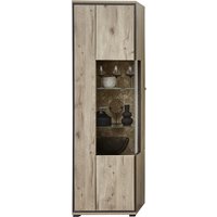 Wohn-Concept Ruben Vitrine Holzwerkstoff/Metall Viking Oak/Schwarz 60x40x205 cm von Wohn-Concept