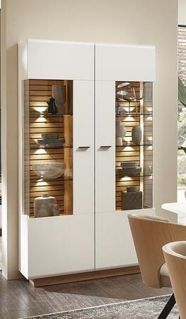 Wohn-Concept Vitrine FRESNO in Front weiß matt/Korpus Artisaneiche Nachbildung von Wohn Concept