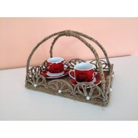 Tablett Aus Jute Für Zwei Tassen Espresso Tablett Aus Jute Für Zwei Tassen Espresso von WohnDesignStill