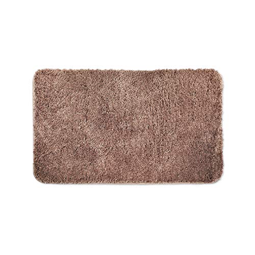 WohnDirect Badezimmerteppich groß Braun - Badematte rutschfest 60 x 100 cm - Badteppich Set, waschbar von WohnDirect