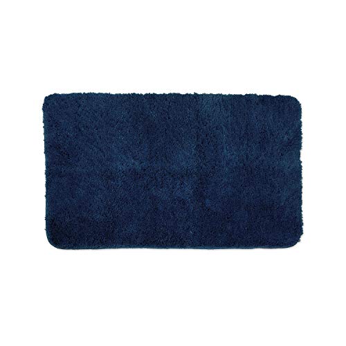 WohnDirect Badezimmerteppich Blau - Badematte rutschfest 50 x 80 cm - Badteppich Set, waschbar von WohnDirect