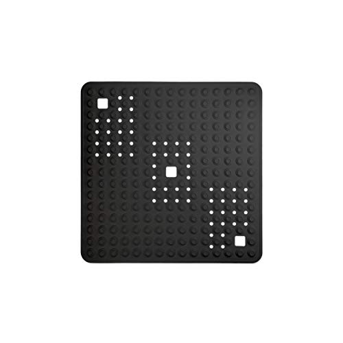 WohnDirect Duschmatte Schwarz/quadratisch: 60x60 cm - sehr rutschfest & sehr robust - Antirutschmatte für Dusche oder Badewanne - waschbar bei 60°C von WohnDirect