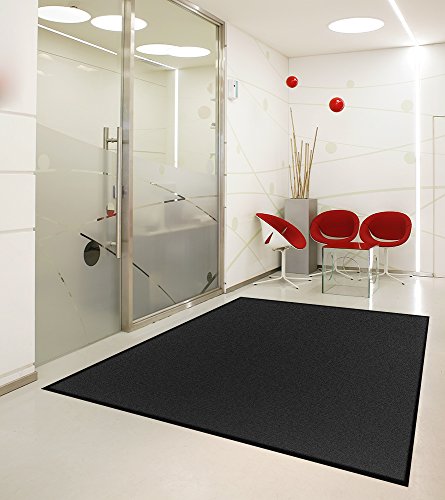 Premium Schmutzfangmatte Dunkelgrau meliert 115x200cm | ECONYL® Recycling-Technologie | Waschbar 60°C | Nitrilgummi-Rücken | Made in EU | Gewerbe-Fußmatte für Hochfrequenzbereiche von WohnDirect