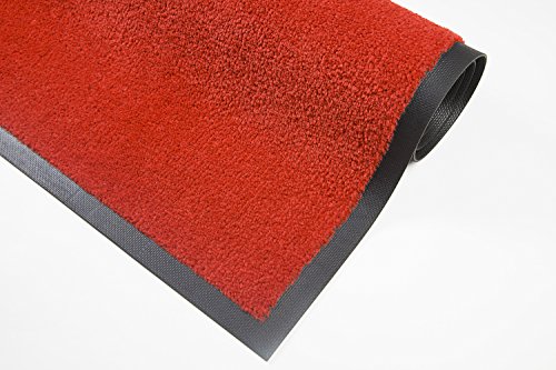 Premium Schmutzfangmatte Rot 85x150cm | ECONYL® Recycling-Technologie | Waschbar 60°C | Nitrilgummi-Rücken | Made in EU | Gewerbe-Fußmatte für Hochfrequenzbereiche von WohnDirect