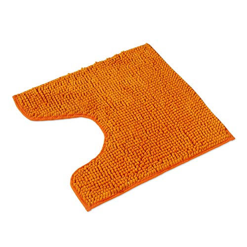 WohnDirect Badematte 45x45cm MIT WC Ausschnitt | Orange | rutschfest & Waschbar, Badezimmerteppich zum Set kombinierbar, Badvorleger, WC Garnitur, Badteppich, Oeko-TEX Zertifiziert von WohnDirect
