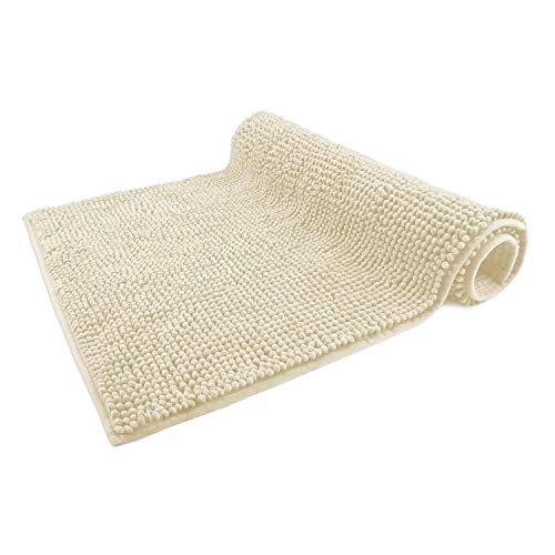 WohnDirect Badematte 50x80cm | Creme - rutschfest & Waschbar - Badezimmerteppich zum Set kombinierbar, Badvorleger, WC Garnitur, Badteppich von WohnDirect