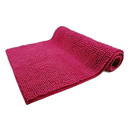 WohnDirect Badematte 50x80cm | Pink - rutschfest & Waschbar - Badezimmerteppich zum Set kombinierbar, Badvorleger, WC Garnitur, Badteppich von WohnDirect