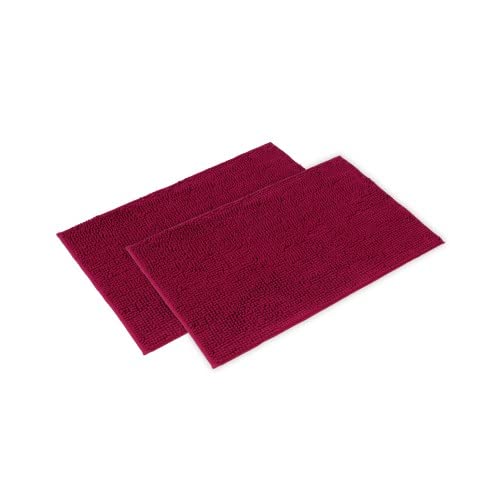WohnDirect Badematten Set 2 teilig - Beere 50 x 80 cm - rutschfest & Waschbar - Badvorleger, Badezimmerteppich, WC Vorleger von WohnDirect