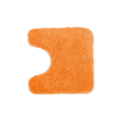 WohnDirect WC Vorleger MIT WC Ausschnitt Orange - Badematte rutschfest MIT WC Ausschnitt 45x45 cm - Badteppich Set, waschbar von WohnDirect