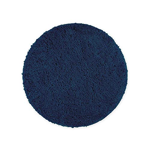 WohnDirect Badezimmerteppich Rund Blau - Badematte rutschfest Ø 56 cm- Badteppich Set rund, waschbar von WohnDirect