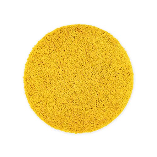 WohnDirect Badezimmerteppich Rund Gelb - Badematte rutschfest Ø 56 cm- Badteppich Set rund, waschbar von WohnDirect