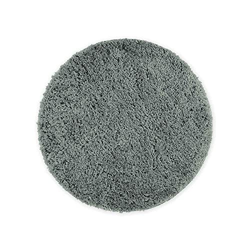 WohnDirect Badezimmerteppich Rund Grau - Badematte rutschfest Ø 56 cm- Badteppich Set rund, waschbar von WohnDirect