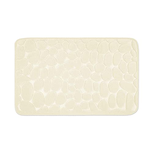 WohnDirect Badezimmerteppich mit Memory Foam - Rutschfester Badteppich - Badematte waschbar & schnelltrocknend auch ideal als Duschvorleger - Badvorleger 50 x 80 cm - Beige von WohnDirect