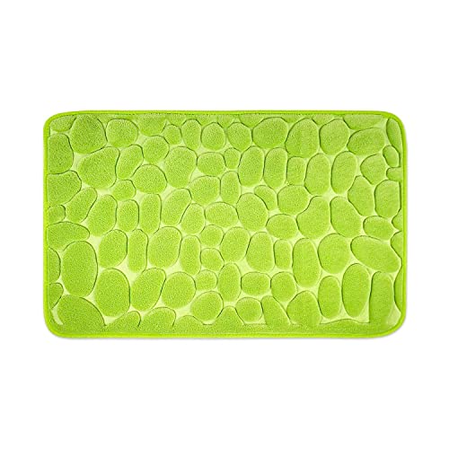 WohnDirect Badezimmerteppich mit Memory Foam - Rutschfester Badteppich - Badematte waschbar & schnelltrocknend auch ideal als Duschvorleger - Badvorleger 50 x 80 cm - Grün von WohnDirect