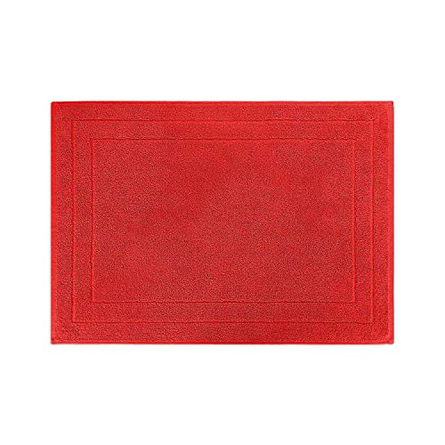 WohnDirect Frottier Duschvorleger Rot 50x70 cm - ideal vor der Dusche oder Badewanne - 100% Baumwolle - sehr weich & saugstark, waschbar bei 60° von WohnDirect