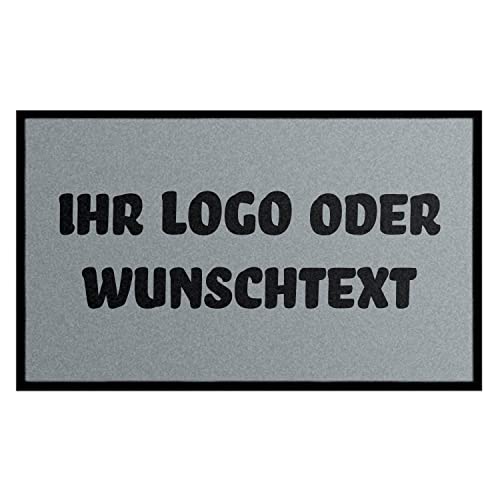 WohnDirect Fußmatte selbst gestalten I Geschenk mit ihrem Namen/Bild/Logo I große Auswahl, (115x180cm Grau) von WohnDirect