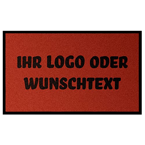 WohnDirect Fußmatte selbst gestalten I Geschenk mit ihrem Namen/Bild/Logo I große Auswahl, (115x180cm Rot) von WohnDirect