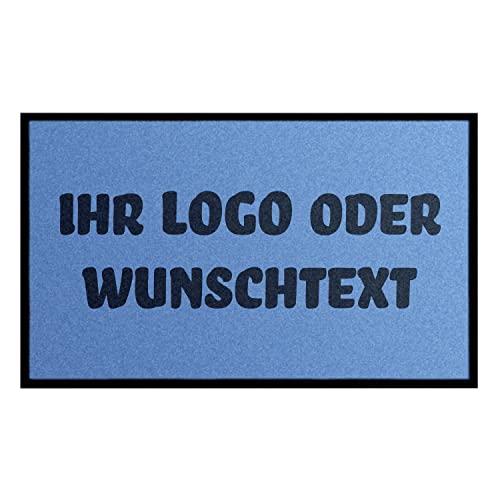 WohnDirect Fußmatte selbst gestalten I Geschenk mit ihrem Namen/Bild/Logo I große Auswahl, (50x75cm Blau) von WohnDirect