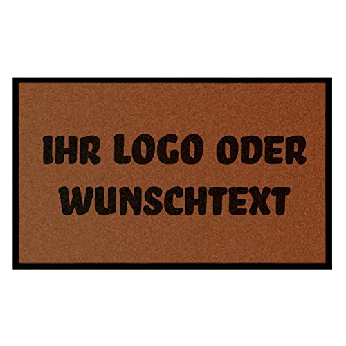 WohnDirect Fußmatte selbst gestalten I Geschenk mit ihrem Namen/Bild/Logo I große Auswahl, (50x75cm Braun) von WohnDirect
