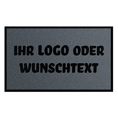 WohnDirect Fußmatte selbst gestalten I Geschenk mit ihrem Namen/Bild/Logo I große Auswahl, (50x75cm Dunkelgrau) von WohnDirect