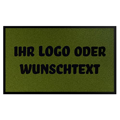 WohnDirect Fußmatte selbst gestalten I Geschenk mit ihrem Namen/Bild/Logo I große Auswahl, (60x85cm Grün) von WohnDirect