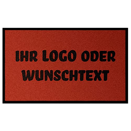 WohnDirect Fußmatte selbst gestalten I Geschenk mit ihrem Namen/Bild/Logo I große Auswahl, (75x85cm Rot) von WohnDirect