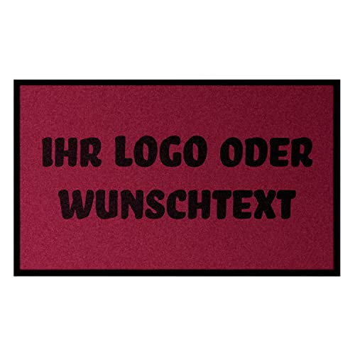 WohnDirect Fußmatte selbst gestalten I Geschenk mit ihrem Namen/Bild/Logo I große Auswahl, (85x150cm Burgunder) von WohnDirect