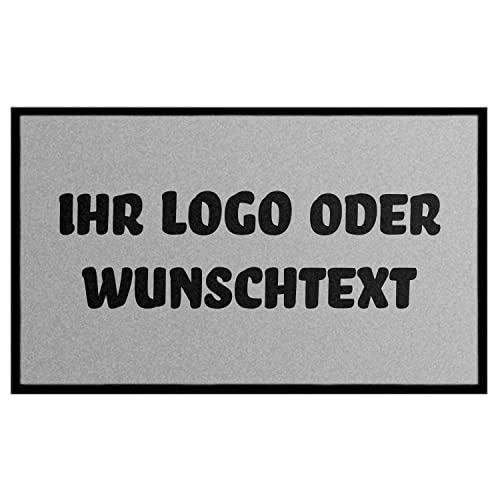 WohnDirect Fußmatte selbst gestalten I Geschenk mit ihrem Namen/Bild/Logo I große Auswahl, (85x150cm Hellgrau) von WohnDirect