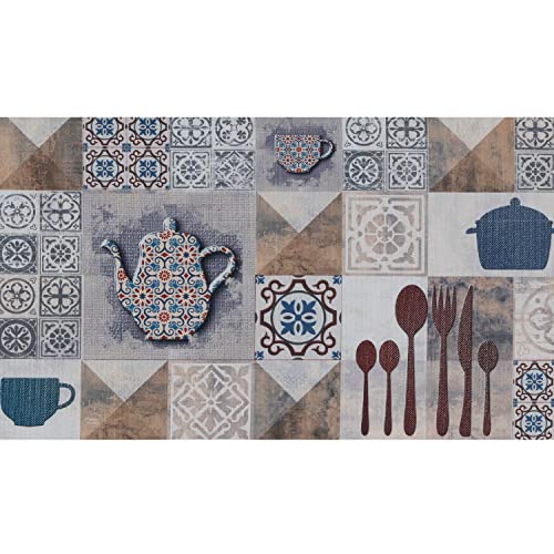 WohnDirect Küchenteppich waschbar 50 x 50 cm - für Innen bis 10m Länge - rutschfest + zuschneidbar - Küchenmatte, Fußmatte, Küchenläufer - leicht abwaschbar von WohnDirect