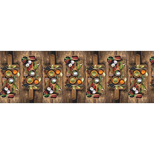 WohnDirect Küchenteppich waschbar 50 x 70 cm - für Innen bis 10m Länge - rutschfest + zuschneidbar - Küchenmatte, Fußmatte, Küchenläufer - leicht abwaschbar von WohnDirect