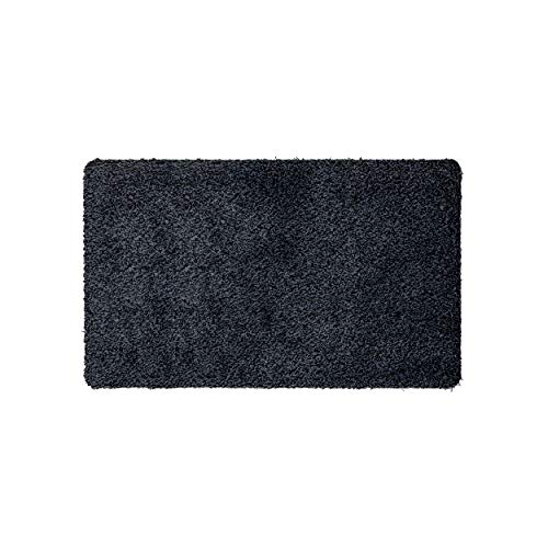 WohnDirect Magic Mat 39x58cm, Blau-Schwarz - Ultra Saugstarke, Waschbare und rutschfeste Fußmatte aus Mikrofaser - Sehr dünn, passt unter Fast Jede Türe von WohnDirect