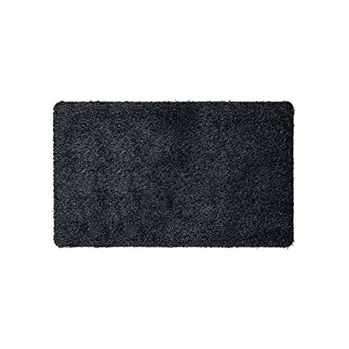 WohnDirect Magic Mat 50x75cm, Blau-Schwarz - Ultra Saugstarke, Waschbare und Rutschfeste Fußmatte aus Mikrofaser - Sehr dünn, passt unter fast jede Türe von WohnDirect