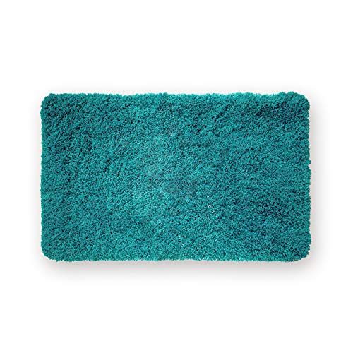 WohnDirect Premium Badematte Einzeln zum Set kombinierbar • Badvorleger Duschmatte • rutschfest & Waschbar • Badteppich, Badezimmerteppich Petrol • 50 x 80 cm von WohnDirect