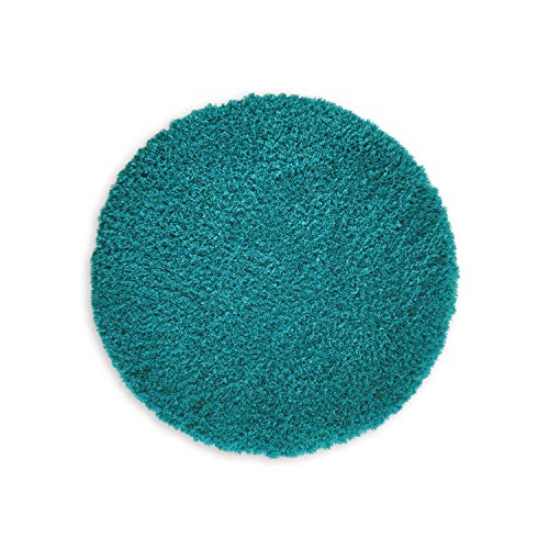 WohnDirect Premium Badematte RUND Einzeln zum Set kombinierbar • Badvorleger Duschmatte • rutschfest & Waschbar • Badteppich, Badezimmerteppich Petrol • ca 71 cm Rund von WohnDirect