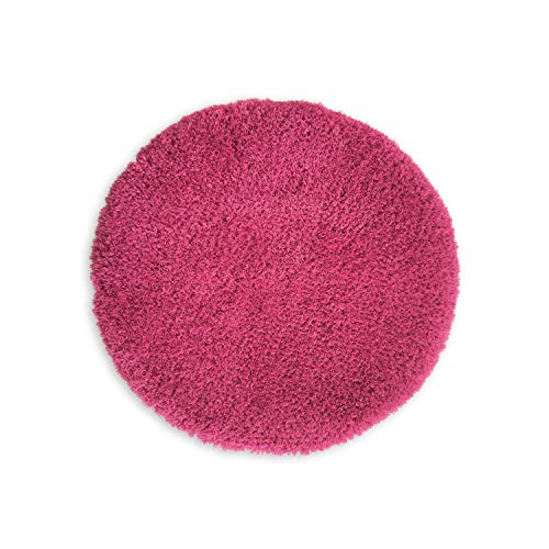 WohnDirect Premium Badematte RUND Einzeln zum Set kombinierbar • Badvorleger Duschmatte • rutschfest & Waschbar • Badteppich, Badezimmerteppich Pink • ca 71 cm Rund von WohnDirect