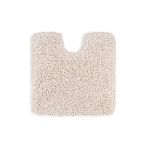 WohnDirect Premium Hochflor Badezimmerteppich Creme • Rutschfester & Extra Flauschiger Badvorleger • Badteppich, Badematte 45 x 45 cm MIT Ausschnitt von WohnDirect