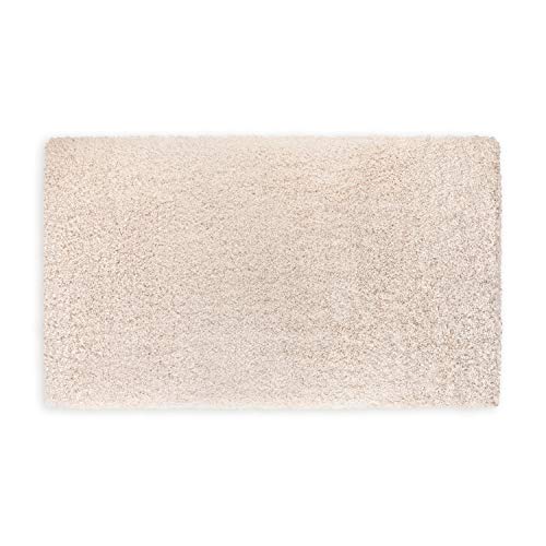 WohnDirect Premium Hochflor Badezimmerteppich Creme • Rutschfester & Extra Flauschiger Badvorleger • Badteppich, Badematte 70 x 120 cm von WohnDirect