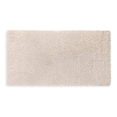 WohnDirect Premium Hochflor Badezimmerteppich Creme • Rutschfester & Extra Flauschiger Badvorleger • Badteppich, Badematte 80 x 150 cm von WohnDirect