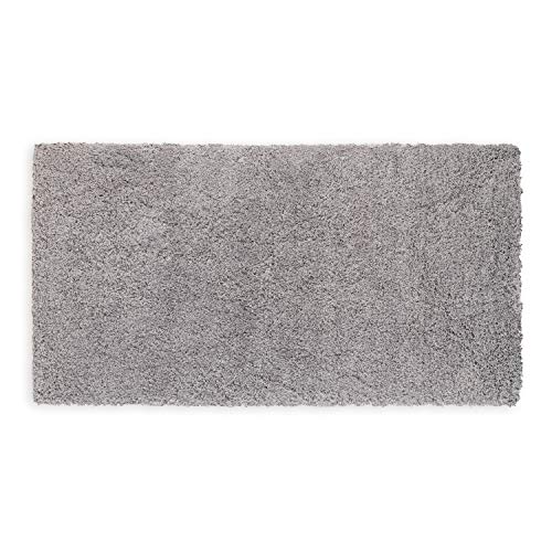 WohnDirect Premium Hochflor Badezimmerteppich Grau • Rutschfester & Extra Flauschiger Badvorleger • Badteppich, Badematte 80 x 150 cm von WohnDirect