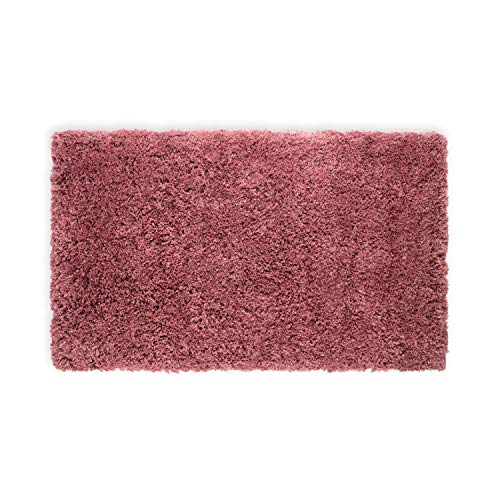 WohnDirect Premium Hochflor Badezimmerteppich Rosa • Rutschfester & Extra Flauschiger Badvorleger • Badteppich, Badematte 60 x 100 cm von WohnDirect