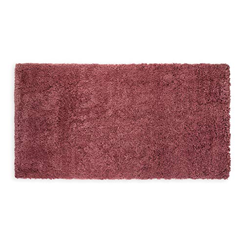 WohnDirect Premium Hochflor Badezimmerteppich Rosa • Rutschfester & Extra Flauschiger Badvorleger • Badteppich, Badematte 80 x 150 cm von WohnDirect